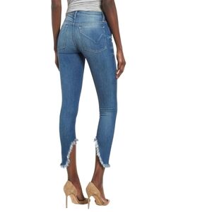 Hudson Nico Super Skinny Mid-Rise Jeans Frayed Petal Hem Size 27 Blue Monday.